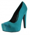 Betsey Johnson Women's Majestee Platform Pump,Teal Satin,7.5 M US