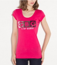 G by GUESS Betsy Block Tee, ELECTRIC ROSE (LARGE)