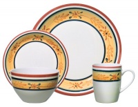 Gibson Tuscan Petals 16-Piece Handpainted Durastone Dinnerware Set