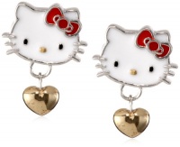 Hello Kitty by Simmons Jewelry Co. Sterling Silver Enamel Hello Kitty Dangle Earrings