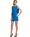 laundry BY SHELLI SEGAL Women's Blouson Mini Cocktail Dress, Blue Lagoon, 4