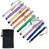 GTMax 10pc Universal Colorful Capacitive TouchScreen Stylus with 3.5mm Adapter Plug