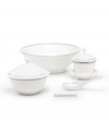 Add spice to the table with a dash of Asian flavor. The teacup and saucer present pure white bone china adorned with a border of textured platinum ribbon. The perfect piece to round out the Grosgrain collection of Wedgwood dinnerware and dishes. Shown at right.