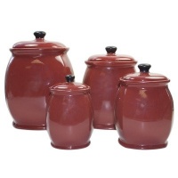 Corelle Hearthstone Chili Red 4-Piece Canister Set