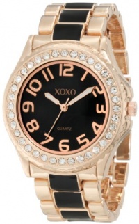 XOXO Women's XO5473 Rose Gold with Black Epoxy Analog Bracelet Watch