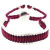 Magenta and Silver Color String 5-10 Inches Adjustable Friendship Bracelet