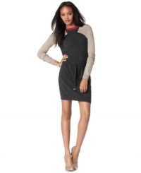 Go for effortless-chic with this cute yet comfy Rachel Rachel Roy colorblocked sweater dress --  perfect for a day-to-night look!