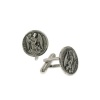 The Vatican Library Collection Silver Tone St Michael Round Cufflinks Cuff Links