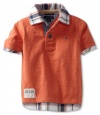 Tommy Hilfiger Boys 2-7 Jason Short Sleeve Polo Shirt, Saffron, 07 Regular