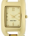 Nine West Women's NW1140CHGB Gold-Tone Rectangular Champagne Dial Bangle Bracelet Watch