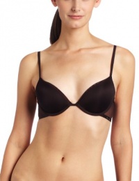 Calvin Klein Women's Lace and Micro Push Up Bra, Dark Chocolate, 34b