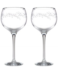 Big on elegance. Gardner Street Platinum Signature goblets feature delicately etched vines and fluid lines in generously proportioned crystal. From kate spade new york.