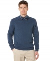 A rigged marled knit and a classic crew neck make this Perry Ellis sweater a fall must-have.