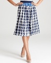 This '50s-inspired DIANE von FURSTENBERG skirt comes to you with a retro dot print, feminine pleats and structured hem for a what's-old-is-new-again look. Versatile enough to carry you from desk to dinner, this piece is an investment well worth the splurge.