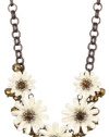 Betsey Johnson Iconic Autumn Flower and Cherry Bead Frontal Necklace