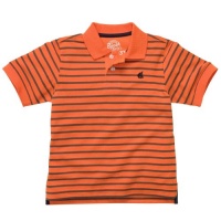 Osh Kosh B'Gosh Short Sleeve Stripe Polo - Orange - 6 Months