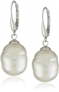 Majorica 12mm Sterling Silver White Baroque Pearl Drop Earrings