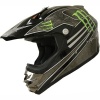 DOT Dirt Bike ATV Motocross Helmet Monster 162 black/green (Large)