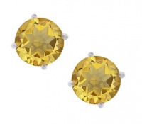 Sterling Silver 925 Genuine Citrine 5mm Brilliant Round Stud Earrings [Jewelry]