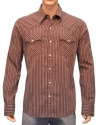 True Religion Brand Jeans Men's Mick Western Snap Down Shirt Brown