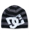 Stripes paired with the DC Shoes logo give this beanie it's cool style.