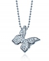 Alex Woo Little Princess Diamond and White Gold Butterfly Pendant Necklace, 16