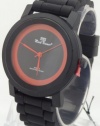 Mark Naimer Designer Quartz Watches All Black Case Red Hands Black Silicon Rubber Band