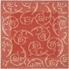 Safavieh Courtyard Collection CY2665-3707-7SQ Red and Natural Indoor/Outdoor Square Area Rug, 6-Feet 7-Inch