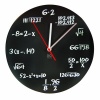 DCI Matte Black Powder Coated Metal Mathematics Blackboard Pop Quiz Clock, 11-1/2 Diameter