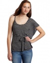 My Michelle Juniors One Shoulder Stripe Knit Top