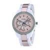 Fossil Women's ES2802 Plastic Case & Bracelet Fixed Silver-tone Bezel set with Crystals Glittering crystal accents and a round multifunction pink dial Watch