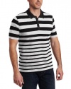 Perry Ellis Men's Short Sleeve Stripe Pique Polo