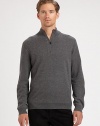 EXCLUSIVELY OURS. From after work to weekend wear, this casual pullover is shaped and structured for maximum comfort and wearability.Half-zip frontStand collarRibbed knit collar, cuffs and hemCashmereDry cleanImported