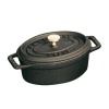 Staub Mini .25 Quart Oval Cocotte, Black Matte