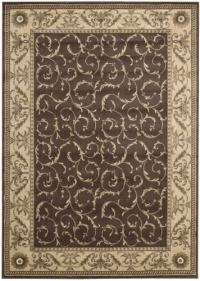 Nourison Zanibar Large Scroll Brown5.6-Feet by 7.5-Feet Polyacrylic Area Rug