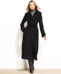 A sweeping maxi length makes MICHAEL Michael Kors' military-inspired overcoat both dramatically chic and extra warm!