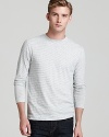 A versatile long sleeve tee with an understated stripe pattern pairs easily for a reliably handsome go-to look.