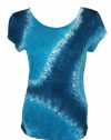 INC International Concepts Womens Petite Sequin Tie Dye Top