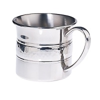 Featuring a unique hammered center panel, this baby cup is crafted in pewter and will retain its luster for years to come with little maintenance. Elegantly packaged for gift-giving.