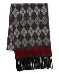 This super-soft, warm cashmere scarf features a classic argyle pattern that complements your refined cold weather attire. A distinguished design from The Men's Store at Bloomingdale's.