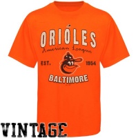 MLB Majestic Baltimore Orioles Cooperstown Barney T-Shirt - Orange