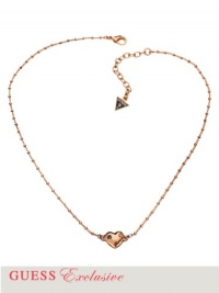 GUESS Crystal Heart Necklace, ROSE GOLD