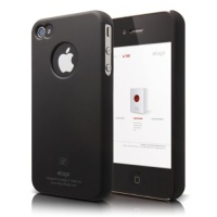 elago S4 Slim-Fit Case for iPhone 4 with Logo Protection Film (SF Black, Fits AT&T and Verizon iPhone)