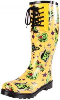 Betsey Johnson Women's Baxterr Rain Boot,Tattoo Print,7 M US