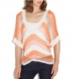 G by GUESS Foxtail Slouchy Stripe Dolman Top, CLEMENTINE MULTI (LARGE)