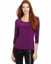 Vince Camuto Women's Allover Embellished Dolman Top, Sweet Plum, Medium