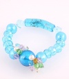 Elastic Imitation Crystal Bracelet  / Lead & Nickle Free / Color: Blue Mixed