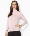 The ultimate in understated elegance, Lauren Ralph Lauren's chic petite turtleneck is crafted from soft combed cotton and accented with Ralph Lauren's iconic monogram.