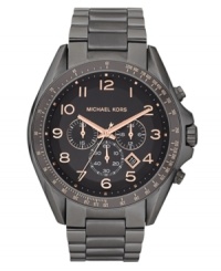 A dark and durable chronograph watch from the Bradshaw collection by Michael Kors.