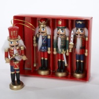 Kurt Adler Wooden Nutcracker Ornament 4-Piece Box Set, 5-Inch